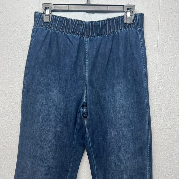 Soft Surroundings Pull On Elastic Waist Dark Wash Womens Pants Jeans Size Medium - Picture 3 of 13